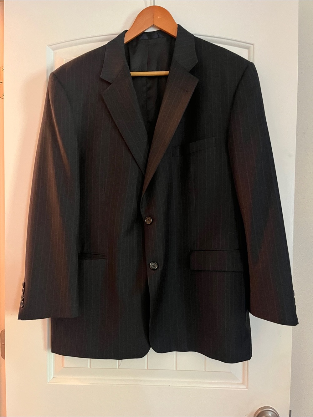 Burberry Black Pinstripe Two-Button Sport Coat
